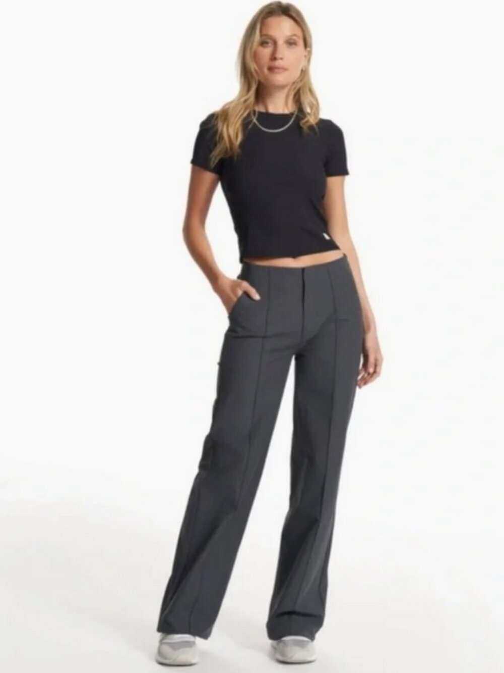 Vuori Womens Meta Wideleg Pant X-Large Short Charcoal Gray Athleisure